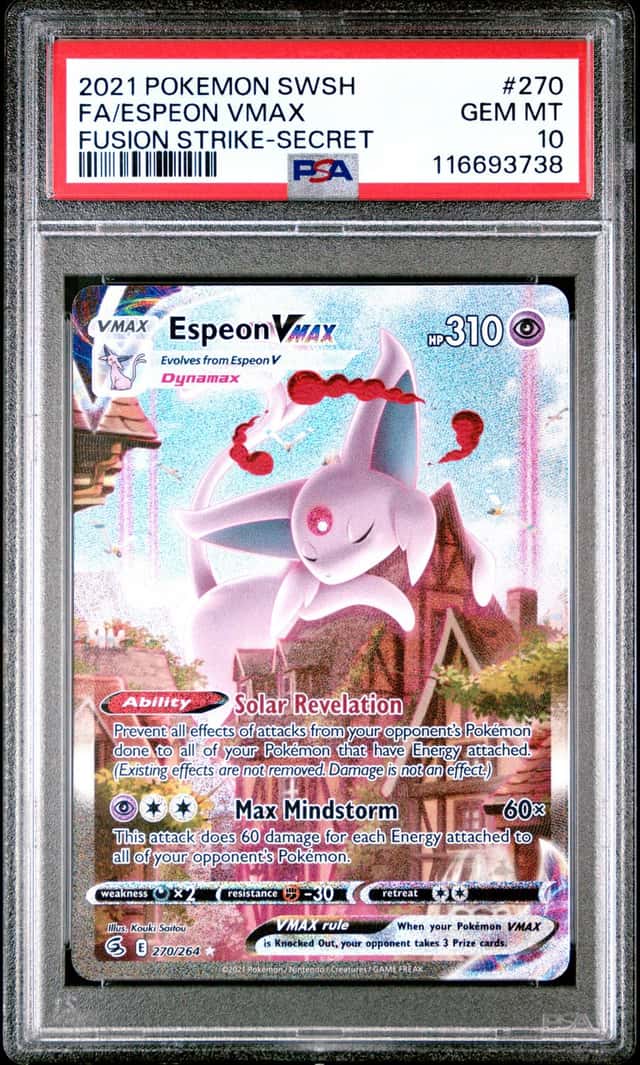 2021 Pokemon Sword and Shield Fusion Strike Secret Rare Espeon Vmax #270