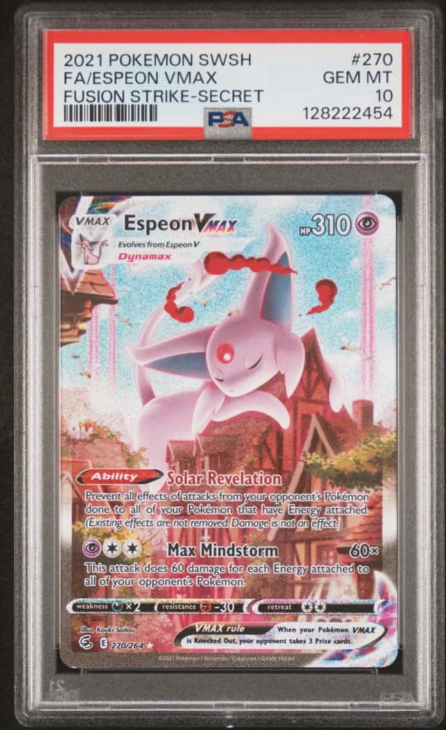 2021 Pokemon Sword and Shield Fusion Strike Secret Rare Espeon Vmax #270