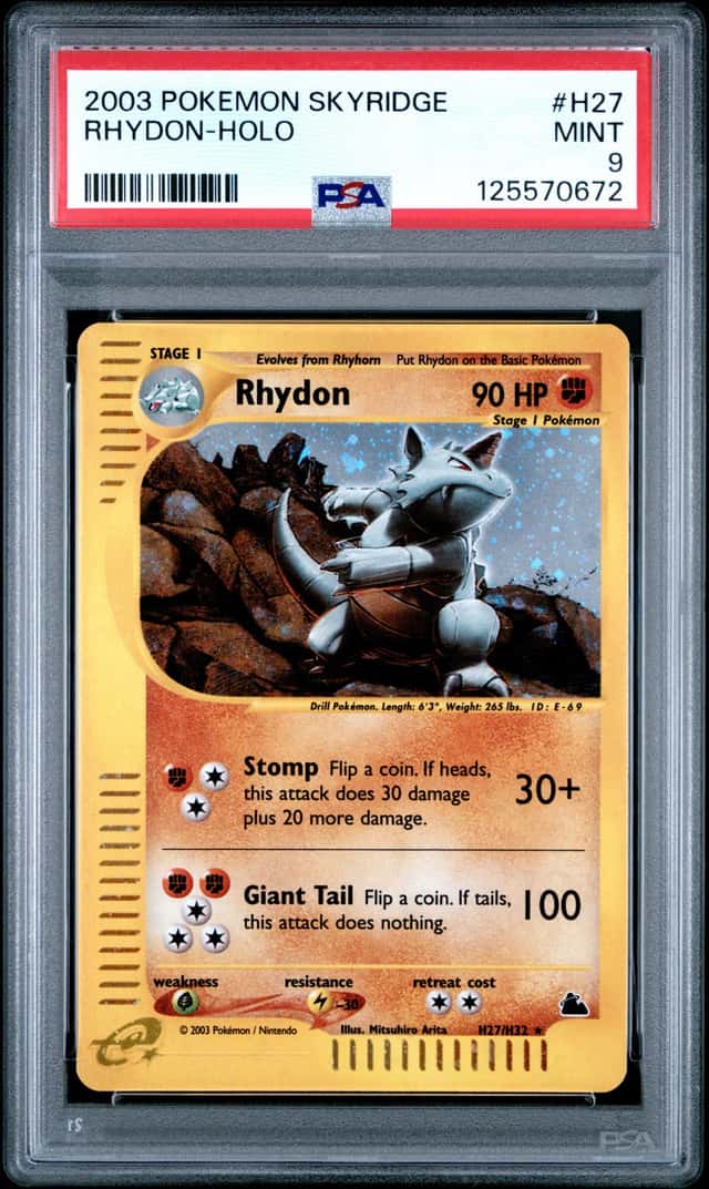 2003 Pokemon Skyridge Holo Rhydon #H27