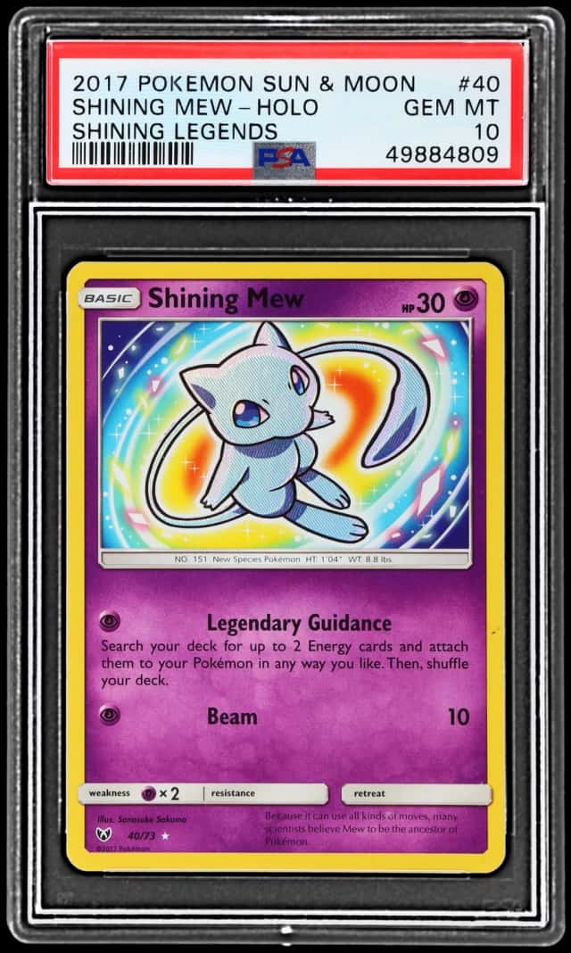 2017 Pokemon Sun and Moon Shining Legends Holo Shining Mew #40