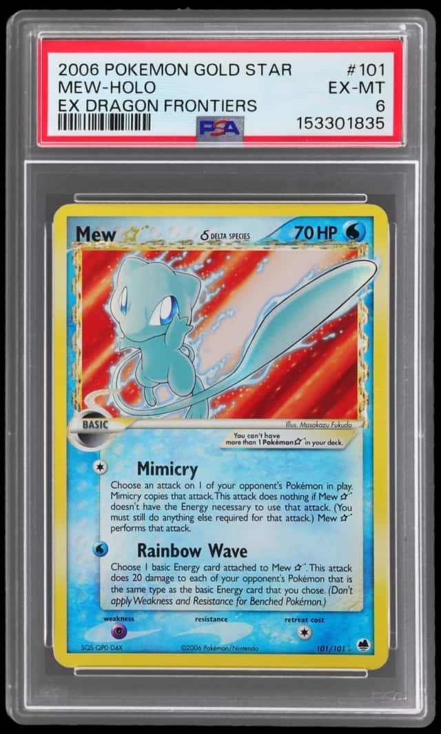 2006 Pokemon Ex Dragon Frontiers Holo Mew Gold Star #101