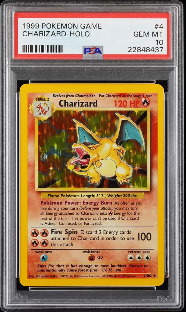 1999 Pokemon Base Set Holo #4 Charizard - PSA GEM MT 10