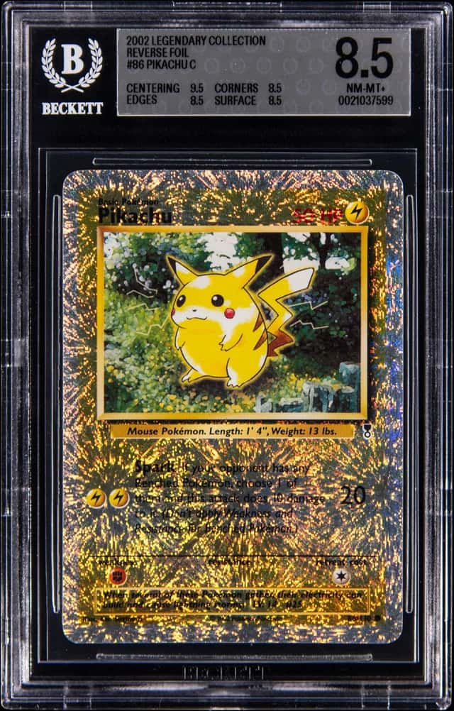 2002 Pokemon Legendary Collection Reverse Holo #86 Pikachu - BGS NM-MT+ 8.5
