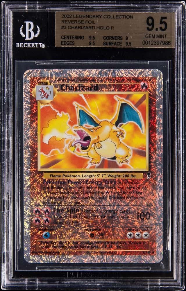 2002 Pokemon Legendary Collection Reverse Holo #3 Charizard - BGS GEM MINT 9.5