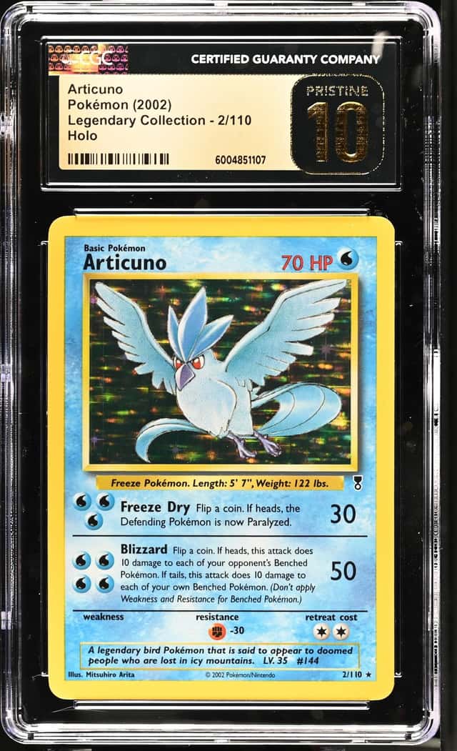 2002 Pokemon Legendary Collection Holo #2 Articuno - CGC PRISTINE 10 - Pop 1
