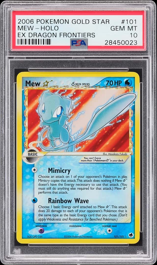 2006 Pokemon EX Dragon Frontiers Gold Star Holo #101 Mew - PSA GEM MT 10