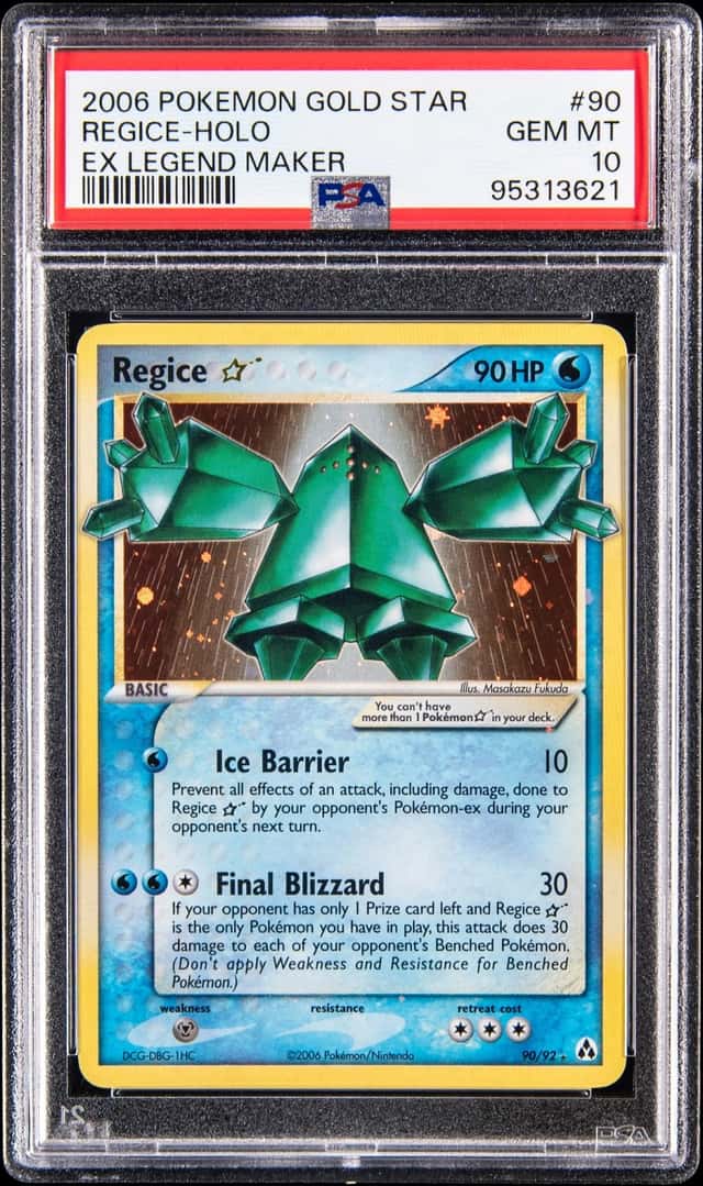 2006 Pokemon EX Legend Maker Gold Star Holo #90 Regice - PSA GEM MT 10