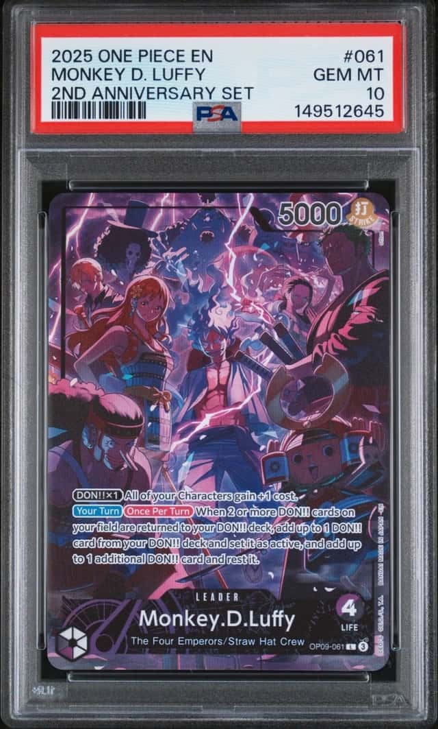 One Piece Monkey D. Luffy English 2nd Anniversary 061 PSA 10 Gem Mint