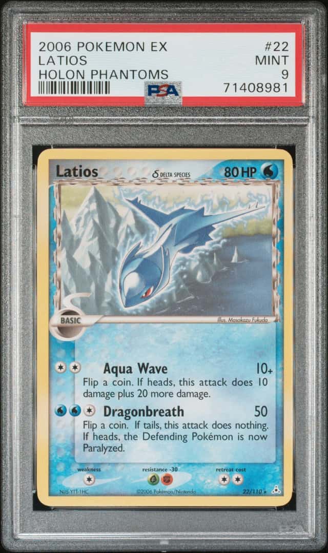 Pokemon 2006 EX Holon Phantoms Latios Delta Species 22/110 PSA 9 Holo