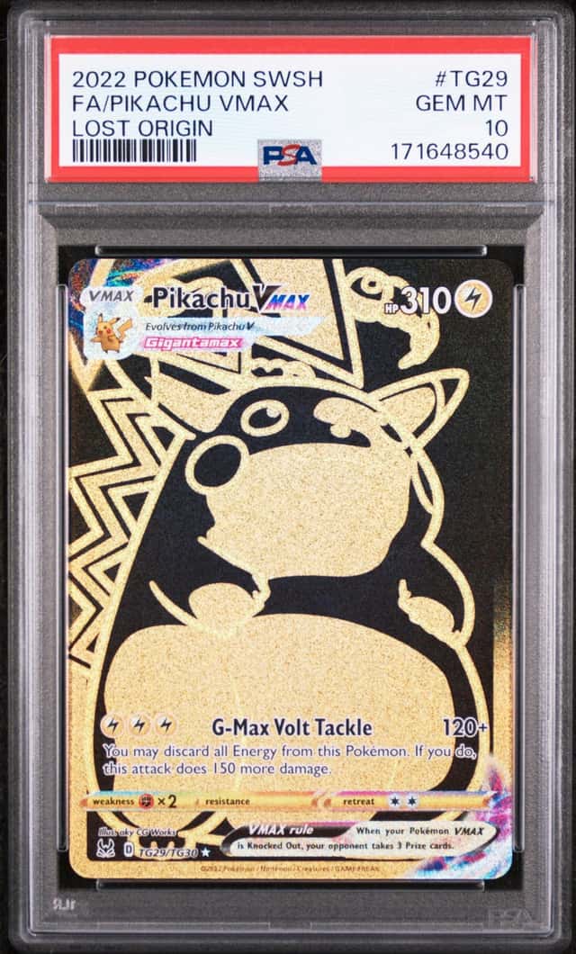 2022 Pokemon Lost Origin TG29/TG30 Pikachu VMAX Full Art Trainer Gallery PSA 10