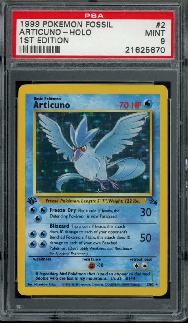Pokemon Fossil Articuno Holo 1st Edition #2 PSA 9