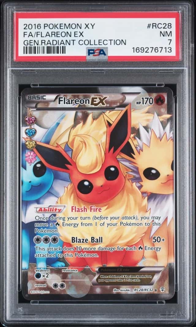 2016 POKEMON XY GENERATIONS RADIANT COLLECTION #RC28 FULL ART/FLAREON EX PSA 7