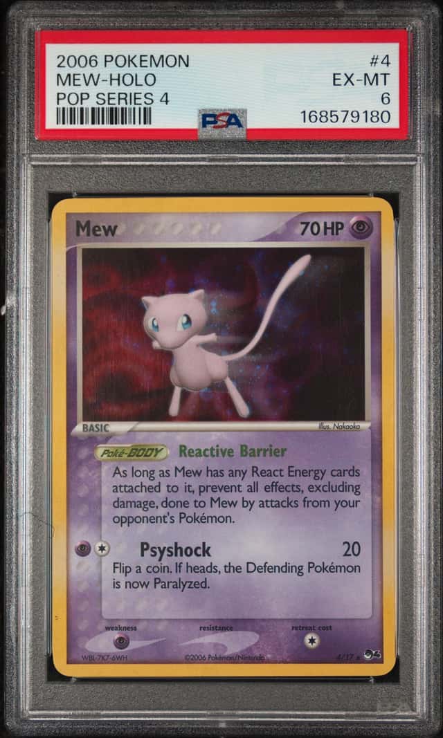 2006 POKEMON POP SERIES 4 #4 MEW-HOLO PSA 6
