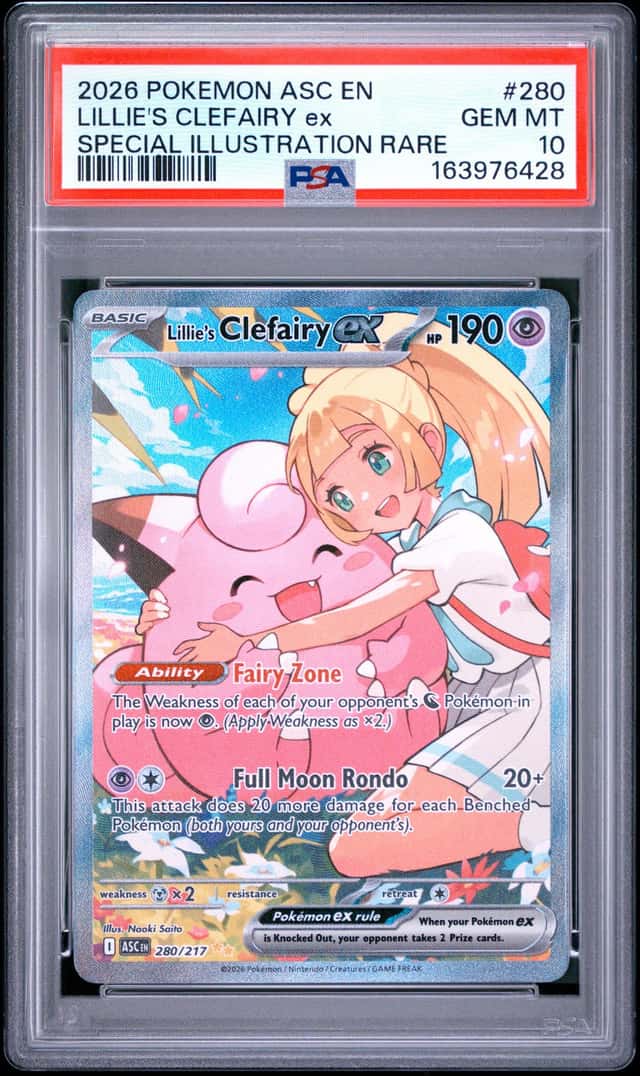 2026 POKEMON ASCENDED HEROES SPECIAL ILLUSTRATION LILLIE'S CLEFAIRY EX PSA 10