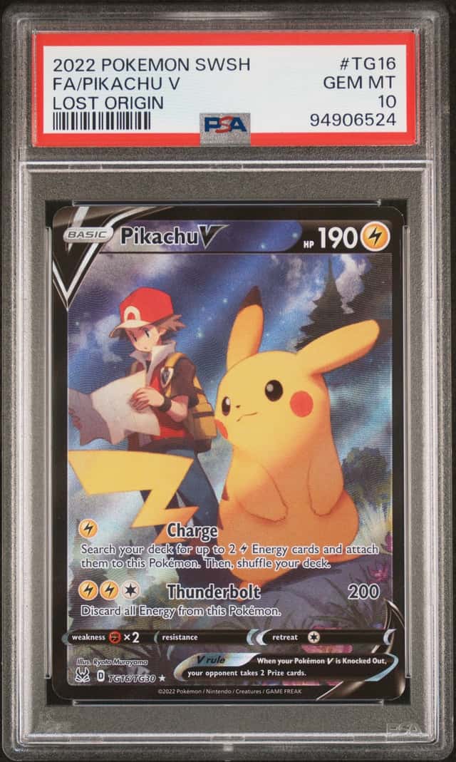 Pikachu V Pokemon Sword & Shield Lost Origin TG16 NM PSA 10