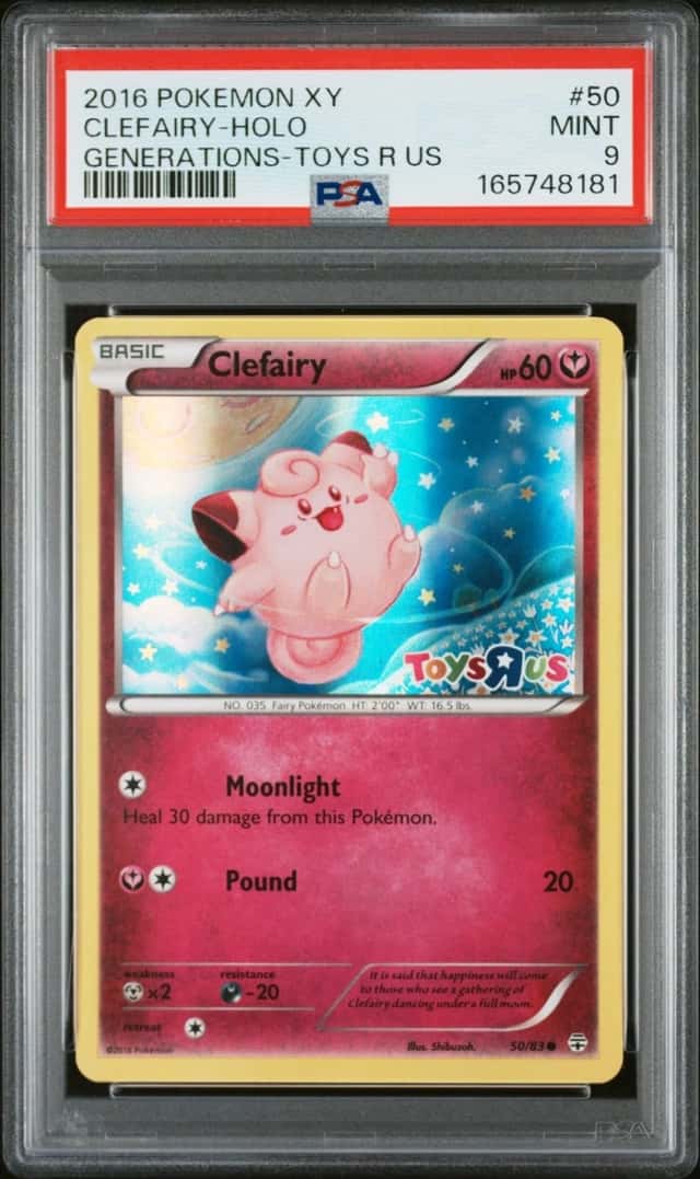 2016 POKEMON XY GENERATIONS TOYS R US #50 CLEFAIRY-HOLO PSA 9