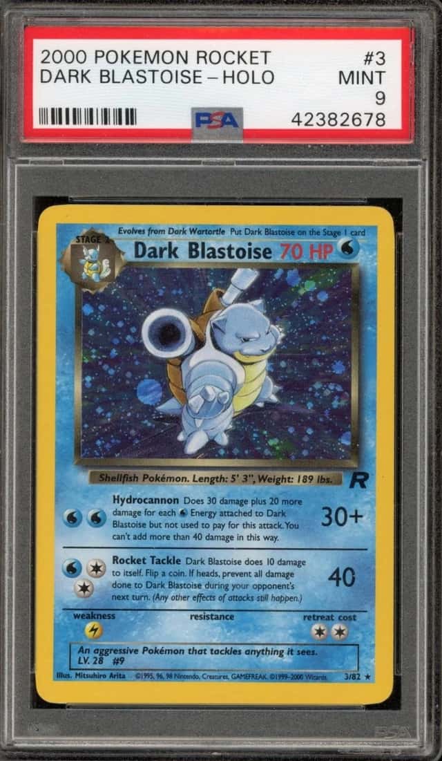 Pokemon Dark Blastoise Holo Team Rocket Unlimited 3 PSA 9 Mint