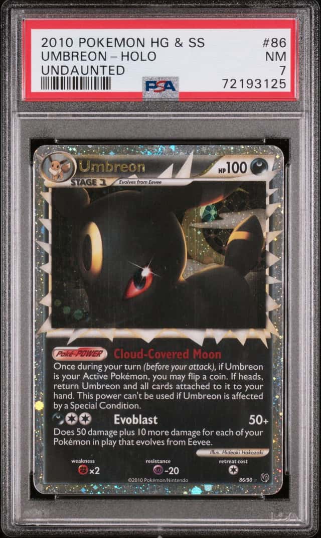 Pokemon Umbreon Prime Holo Heartgold & Soulsilver Undaunted 86/123 PSA 7