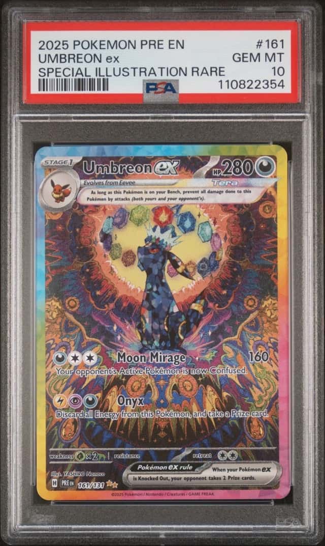 Pokemon Umbreon EX Prismatic Evolutions 161/131 Special Illustration Rare PSA 10