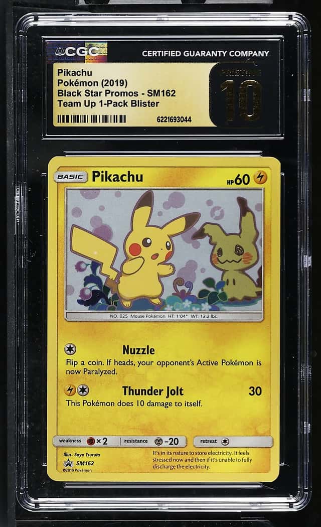 Pokemon Pikachu Black Star Promo SM162 Team Up 1-Pk. Blister CGC 10 Pristine