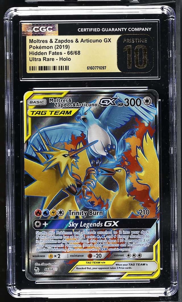 Pokemon Moltres/Zapdos/Articuno Gx Hidden Fates 66/68 Ultra Rare CGC 10 Pristine