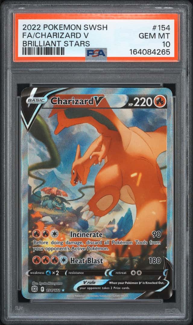 Pokemon Charizard V Brilliant Stars Full Alt Art 154 PSA 10 Gem Mint