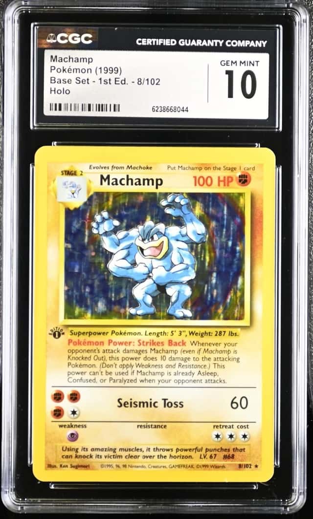 Pokemon Machamp Base Set - 1st Ed. 8/102 Holo CGC 10 Gem Mint