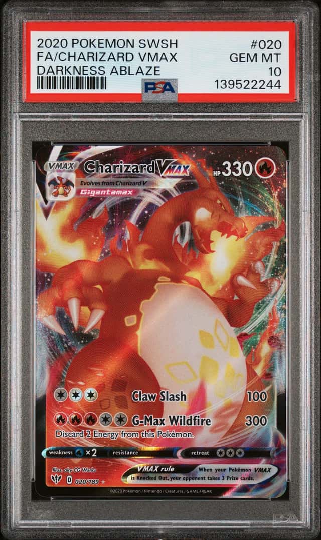 Pokémon TCG Charizard VMAX Darkness Ablaze 020/189 Holo Full Art PSA 10