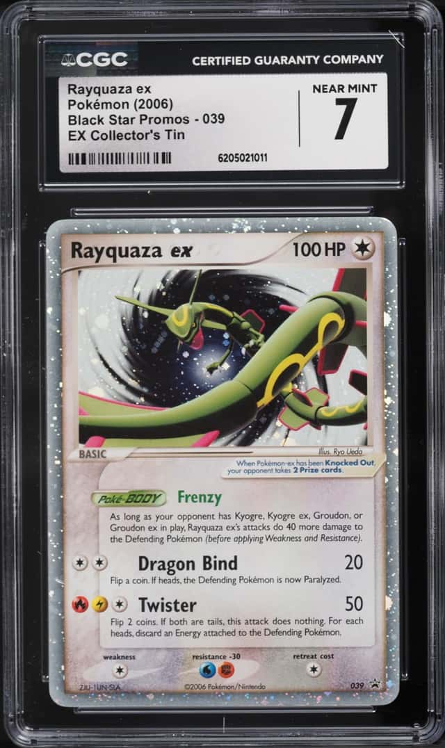 2006 Pokemon EX Black Star Promo Collector's Tin Holo Rayquaza EX #39 CGC 7 NRMT