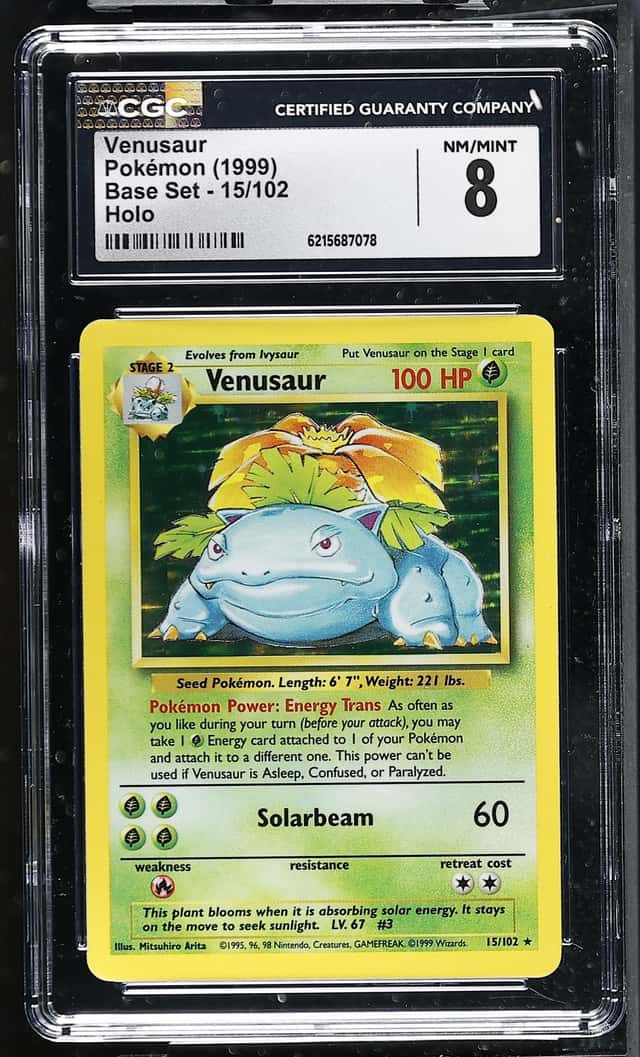1999 Pokemon Base Set Holo Venusaur #15 CGC 8 NM-MT