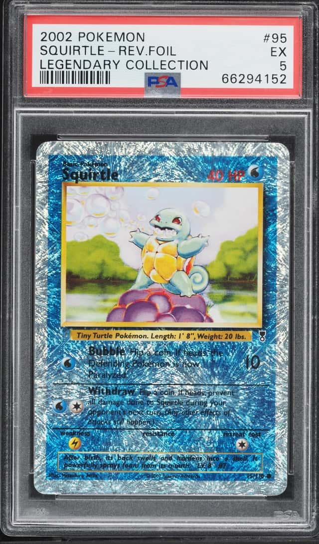 2002 Pokemon Legendary Collection Reverse Holo Squirtle #95 PSA 5 EX