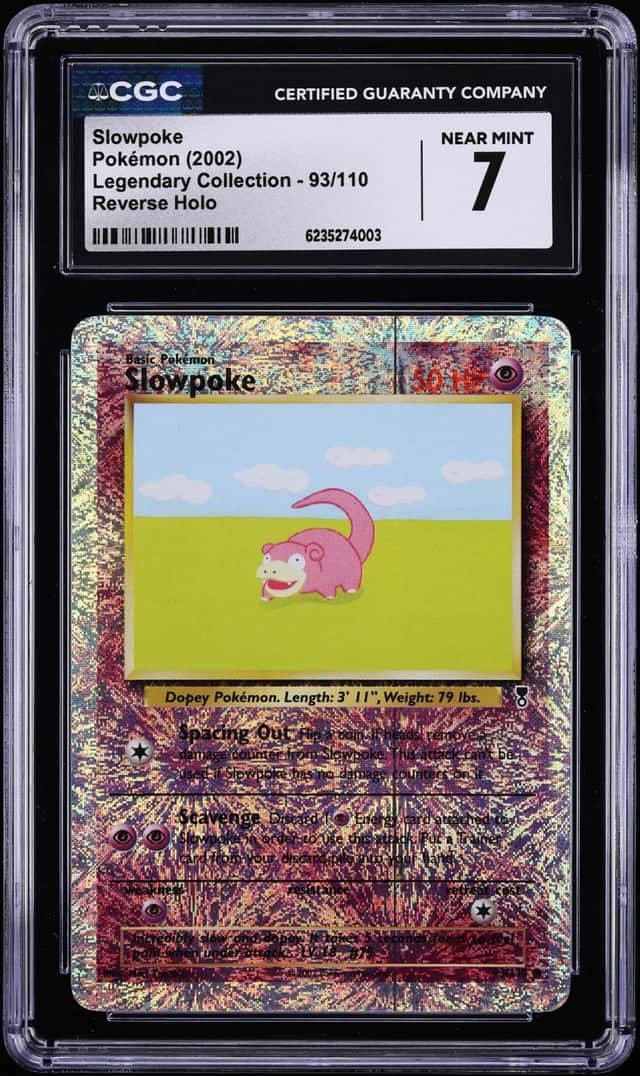 2002 Pokemon Legendary Collection Reverse Holo Slowpoke #93 CGC 7 NRMT