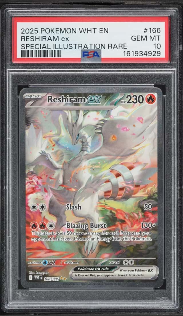 2025 Pokemon Scarlet & Violet White Flare SIR Reshiram EX #166 PSA 10 GEM MINT