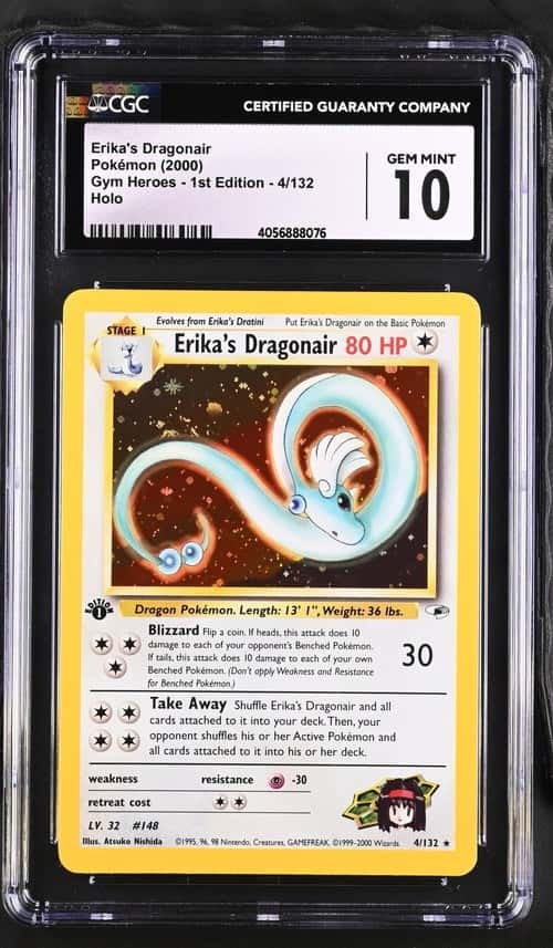 2000 Pokemon Gym Heroes 1st Edition Holo Erika's Dragonair #4 CGC 10 GEM MINT