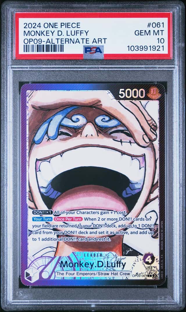 1921 Monkey D. Luffy 2024 One Piece Emperors New World #OP09-061 Alt Art PSA 10