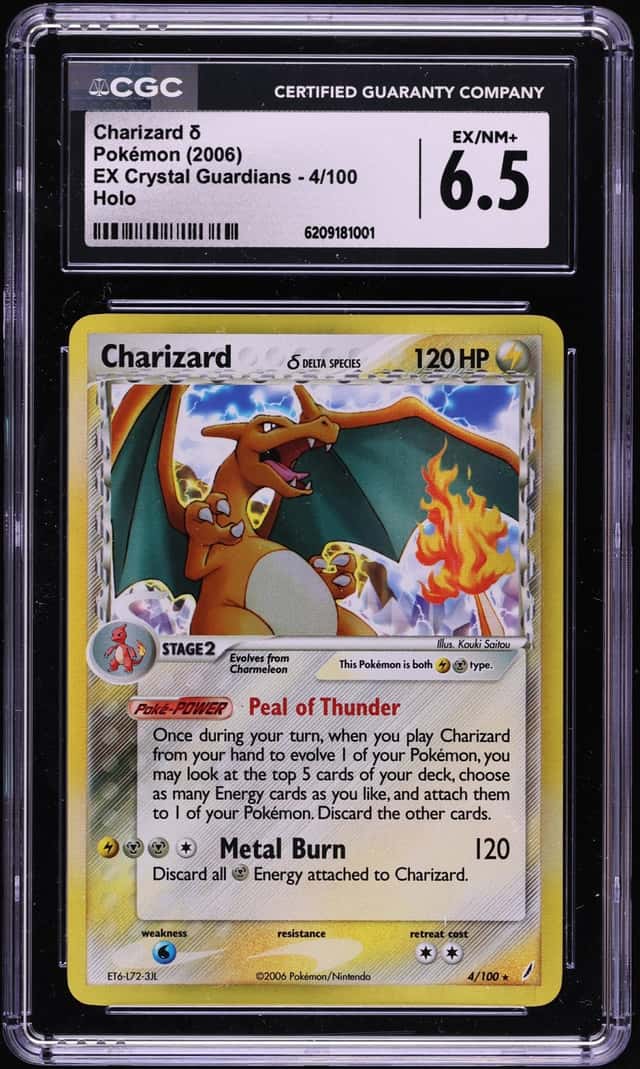 2006 Pokemon EX Crystal Guardians Holo Charizard #4 CGC 6.5 EXMT+