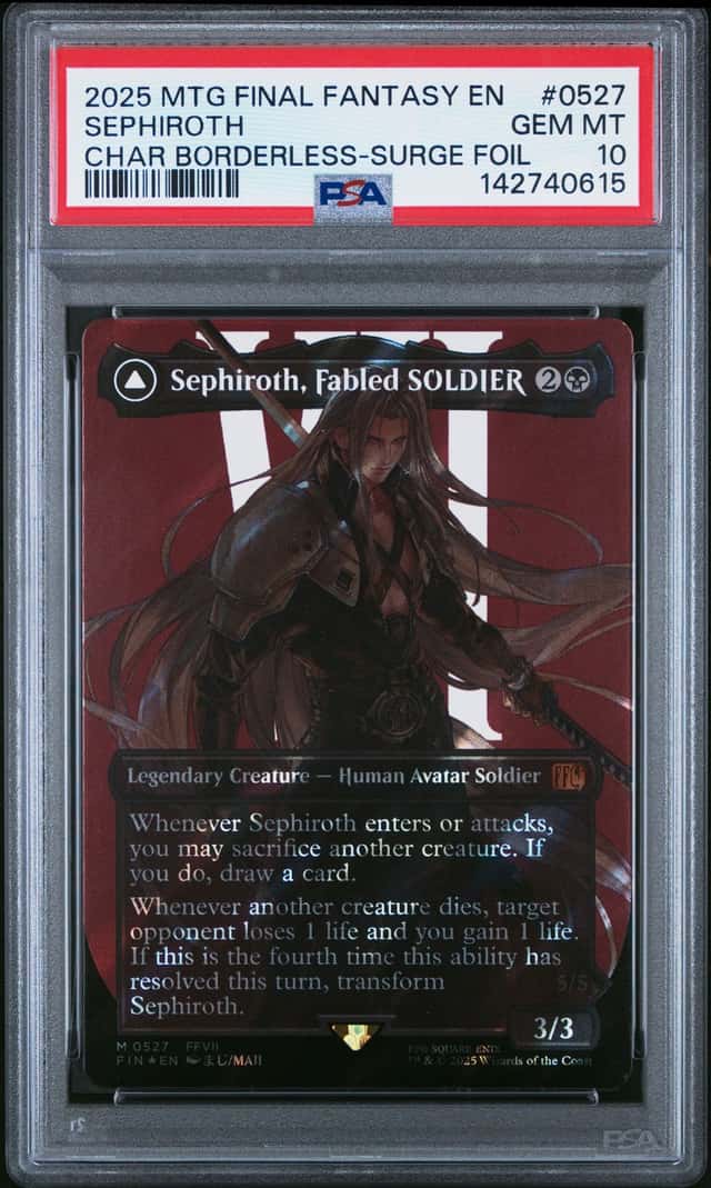2025 Magic The Gathering MTG Final Fantasy Surge Foil Borderless Sephiroth #527 PSA 10 GEM MINT