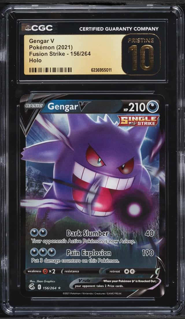 2021 Pokemon Sword & Shield Fusion Strike Holo Gengar V #156 CGC 10 PRISTINE