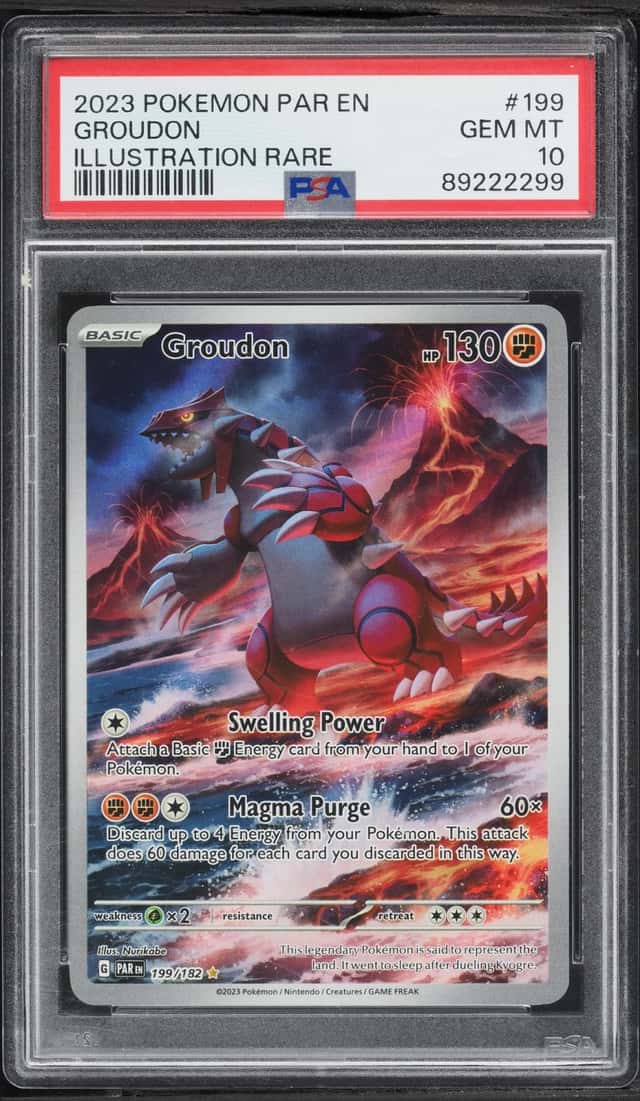 2023 Pokemon Scarlet & Violet Paradox Rift IR Groudon #199/182 PSA 10 GEM MINT