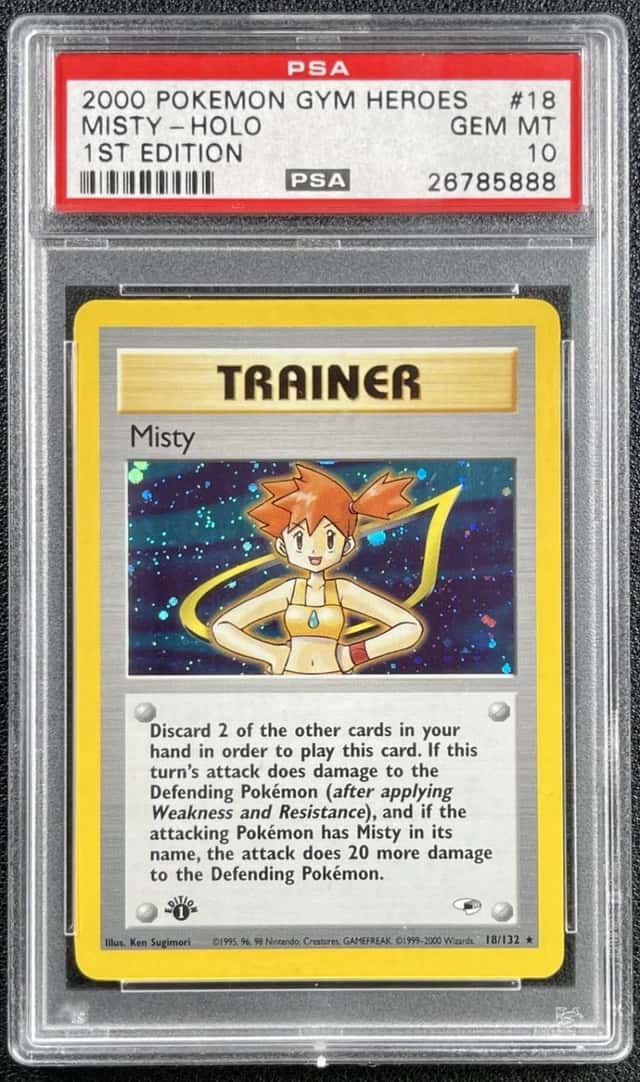 MISTY HOLO 1ST EDITION TRAINER PSA 10 2000 POKEMON GYM HEROES #18/132 GEM MINT