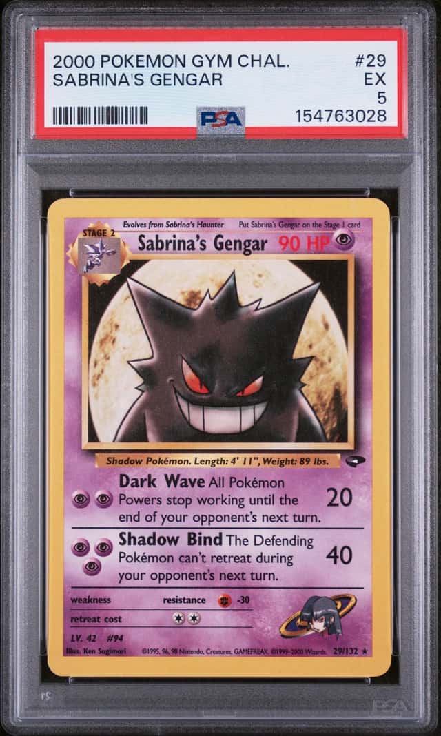 2000 POKEMON GYM CHALLENGE 29 SABRINA'S GENGAR - PSA EX 5