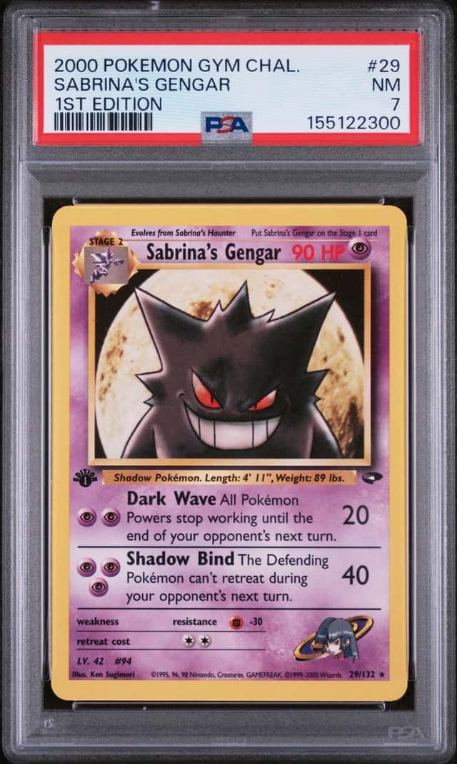 2000 POKEMON GYM CHALLENGE 1ST EDITION #29 SABRINA'S GENGAR PSA 7