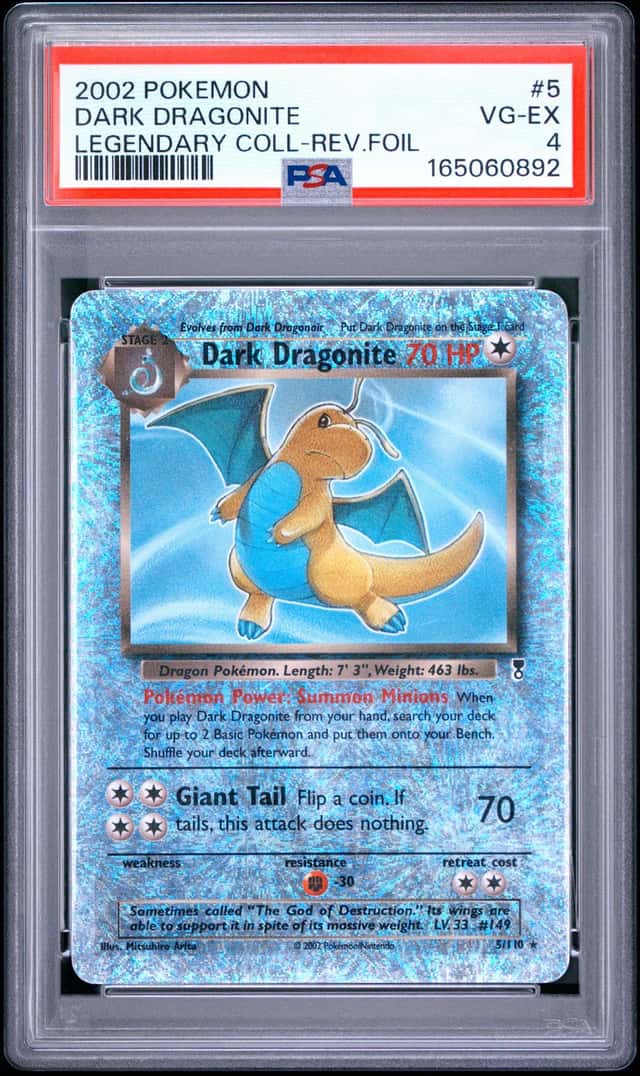 Pokemon Legendary Collection Dark Dragonite Reverse Holo #5 PSA 4