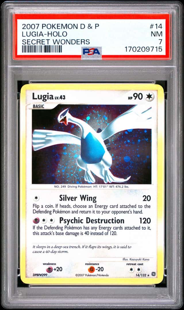 2007 Pokemon D&P Secret Wonders #14 Holo Lugia PSA NM 7