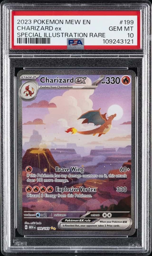 2023 POKEMON MEW EN-151 SPECIAL ILLUSTRATION RARE #199 CHARIZARD EX PSA 10