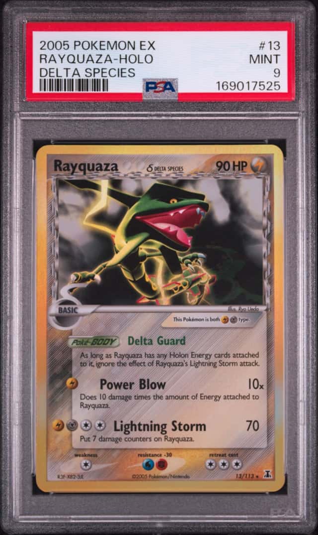 2005 POKEMON EX DELTA SPECIES #13 RAYQUAZA-HOLO PSA 9