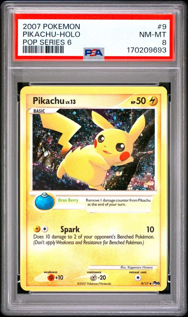 2007 Pokemon Pop Series 6 Pikachu Holo Card PSA 8 NM-MT 9/17 Rare