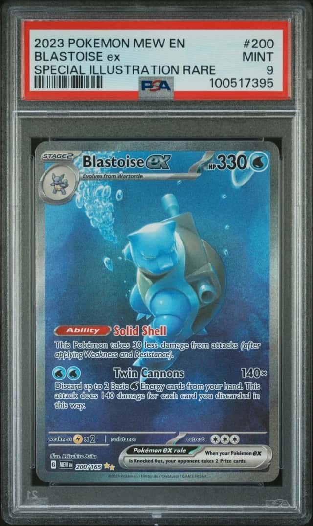2023 Pokemon Mew EN-151 Blastoise EX Special Illustration Rare PSA 9 #200