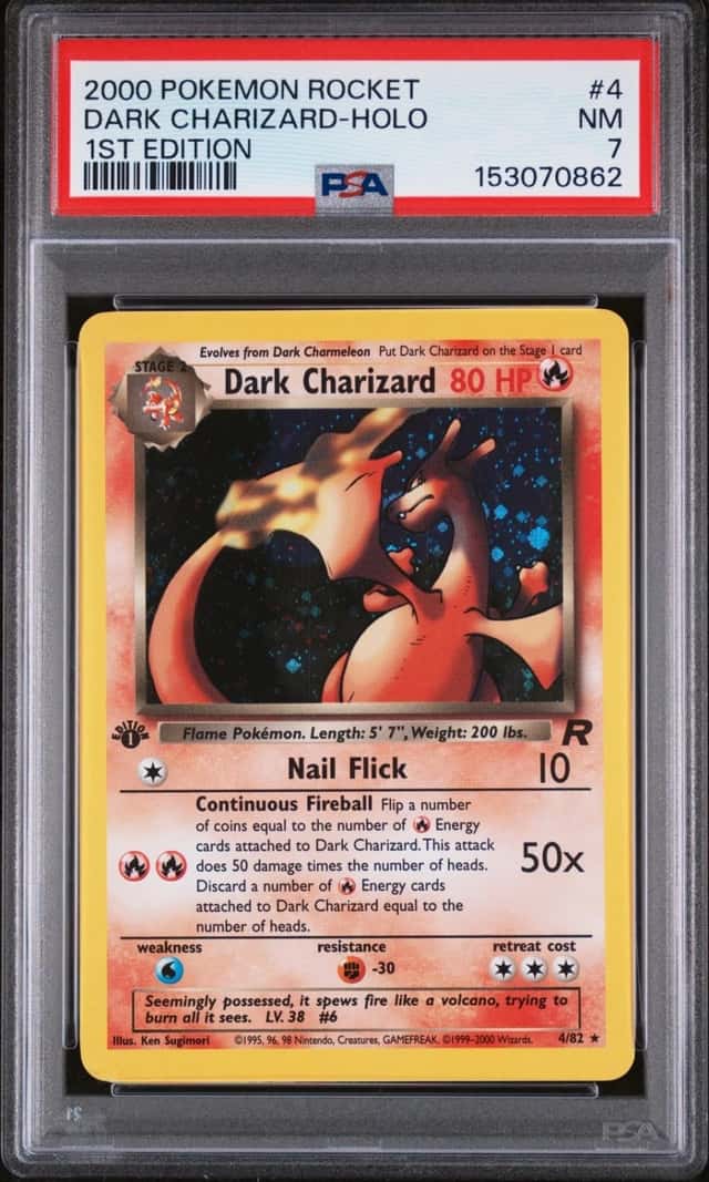Pokemon Dark Charizard Holo TEam Rocket 4 1st Edition PSA 7