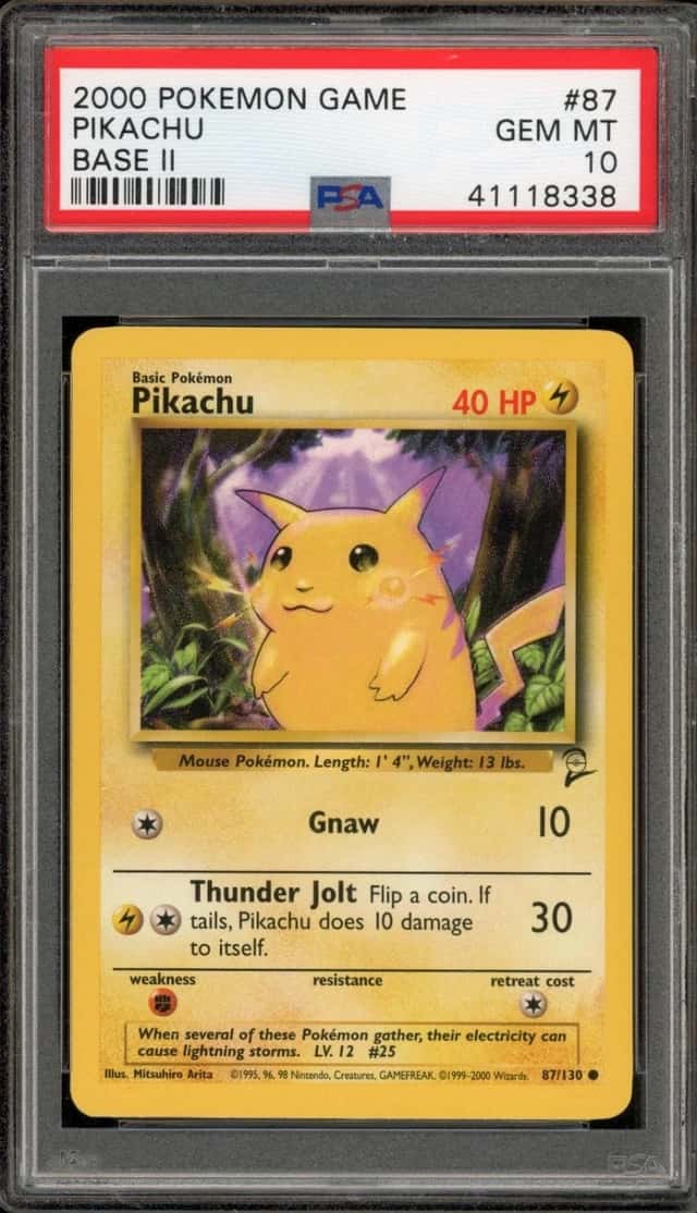 Pokemon Pikachu Base Set II 87 PSA 10